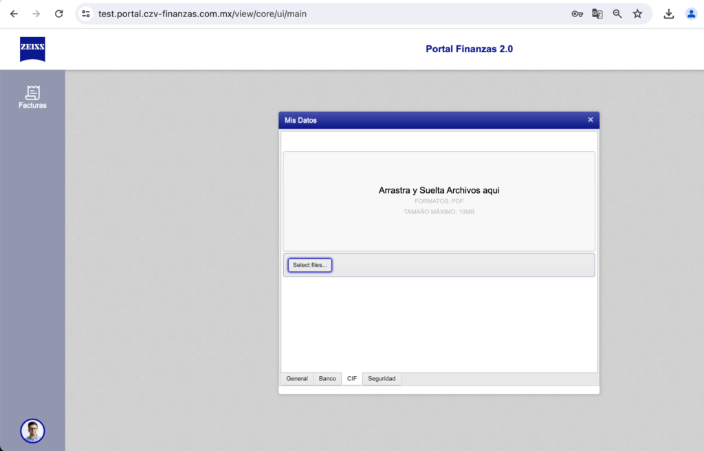 Editar datos CIF proveedor
